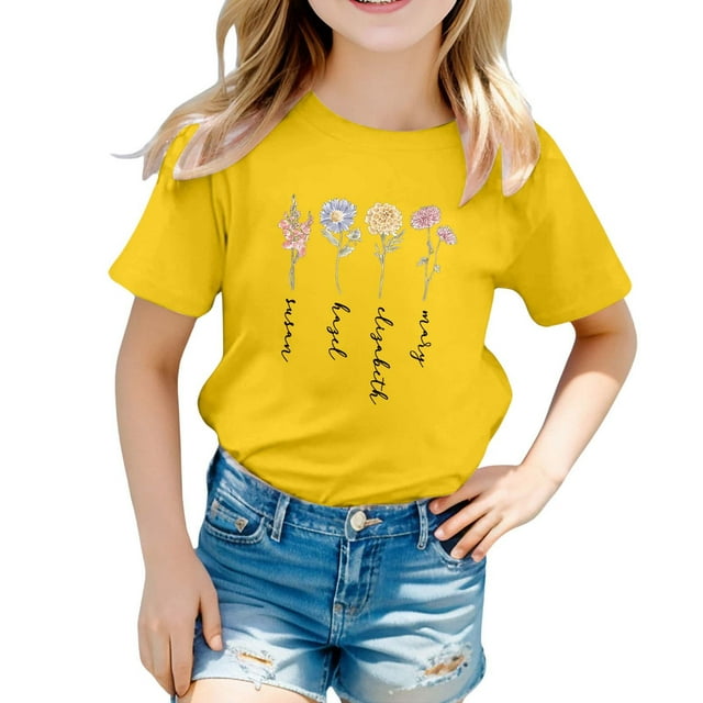 T-shirt Décontracté pour Enfants Imprimé Jour T-Shirt (1y 13y)
