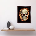 thumbnail image 2 of Skull Flames and Red Eyes Tattoo Ink Body Art Rockabilly Americana 50s Art Print Framed Poster Wall Decor 12x16 inch, 2 of 5