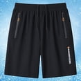 thumbnail image 4 of LIIPEE Men Shorts Casual Solid Color Knee Length Shorts Male Fashion Loose Fit Drawstring Shorts Summer Cool Comfortable Soft Breathable Daily Shorts,Black12023,L, 4 of 5