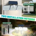 thumbnail image 5 of Solar Lights Outdoor, 2 Pack 3500LM Bright Motion Sensor Outdoor Lights, 3 heads Solar Flood Lights with Remote Control, Solar Spot Lights Landscape Lighting for Patio Garage Yard Entryways, 5 of 7