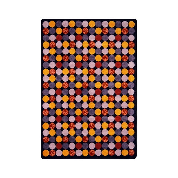 Joy Carpets Kid Essentials Teen Area Rugs Roundabout Rectangle 7'8" x 10'9" Plum