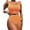 Orange, variant on IFNWSV Womens Bathing Suits 2 Piece Bikini Set Solid Color High Waist Adjustable Straps Padded Push Up Top with Drawstring Side White S