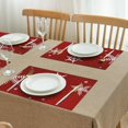 thumbnail image 2 of Merry Christmas Red Snowflake Rectangle Dining Placemat 4PCS Heat-resistant Placemats 12 X 18 Inch Winter Table Mats for Party Kitchen Dining Decor for Kitchen Dining Table,Kitchen Table Mats, 2 of 5