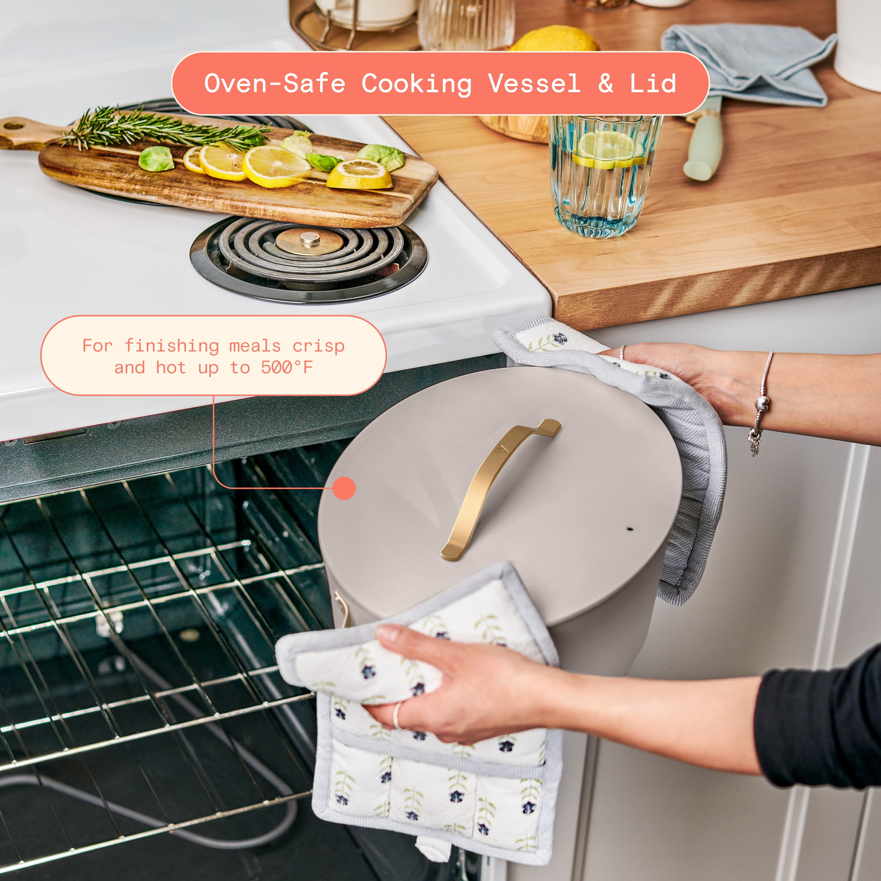 Beautiful 10-in-1, 8 Qt Multi-Cooker with Bamboo Steamer Insert and 7 Preset Functions, Porcini Taupe by Drew Barrymore