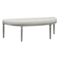 thumbnail image 4 of Coastal Button Tufted Light Beige Upholstered Bench with Weathered Gray Legs, 4 of 6
