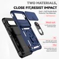 thumbnail image 2 of JTCASES for Google Pixel 7 Case, Heavy Duty Protection Magnetic Car Mount Rotating Stand [Slide Camera Window] Rugged Shockproof Anti-fall Shell for Google Pixel 7, Blue, 2 of 8
