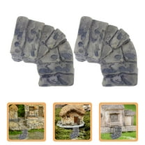 AURARMLET 12Pcs Grey Miniature Stone Steps Resin Fairy Garden Style for Fish Tank Decor
