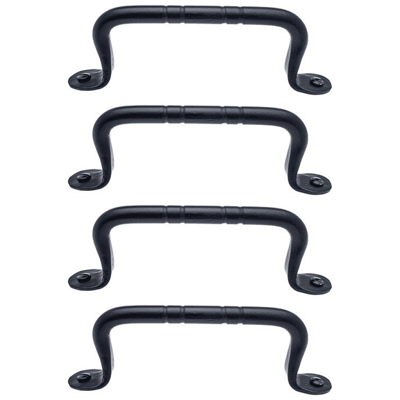 4 Pack Chest Handle 6 inch Rustic Cabinet Door Handles Iron Cabinet Pulls Antique Trunk Hardware Hammered Drawer Pulls Country Dresser Handles The Farmhouse Series by Borderland Rustic Hardware