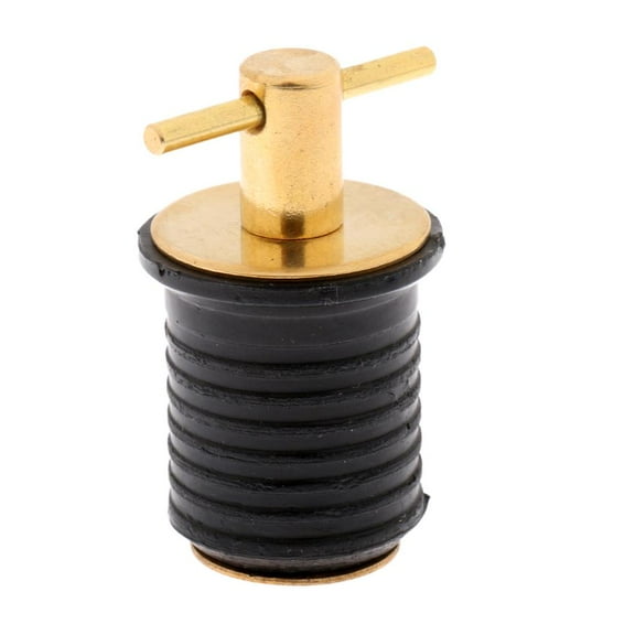 0.9" Brass & Rubber Boat Hull//Baitwell Plug Drain Plug