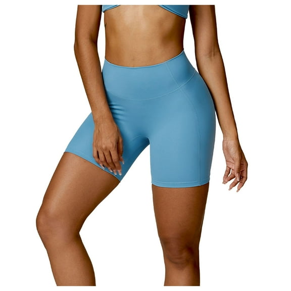 GEWSEY Women's Short Leggings Ultra Soft Modal Cotton Shorts Under Dresses Mid Thigh Leggings Pants Light Blue, S