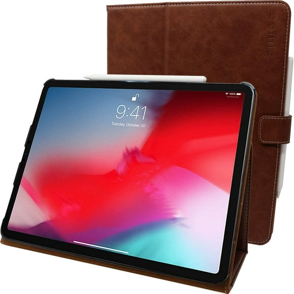 Snugg iPad Pro 11" (2018-1st Gen) Leather Case, Flip Stand Cover - Distressed Brown