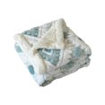 thumbnail image 5 of Hvmvliv Plush Throw Blanket 27x40in Cationic Hollow Taffeta Lambswool Warm Nap Double Layer Blanket for Office Cover Reversible Design Blue, 5 of 6