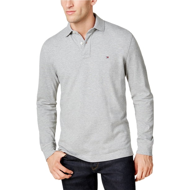 Tommy Hilfiger - Polo de rugby para hombre, color gris, XXL