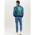 thumbnail image 4 of Chaqueta universitaria para hombre, fiesta de Halloween, disco, brillante, brillante, lentejuelas, chaqueta de bombardero Verde L, 4 of 8