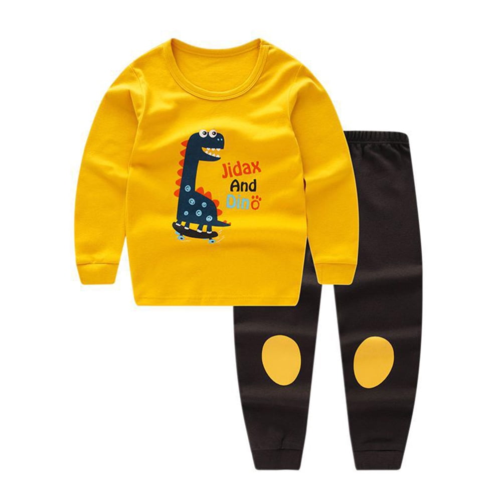 Toddler Girls Cartoon Characters Pajamas Kids Long Sleeve Shirt/&Pant Sets 100/% Cotton Clothes Cartoon Sleepwears