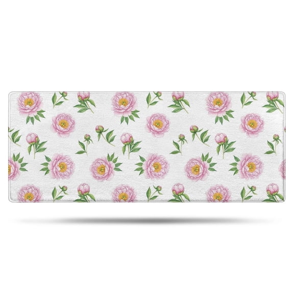 Pioneer Flower Floral Print Pattern Bathroom Rugs Mat, Non Slip Microfiber Bathroom Rug with Rubber Backing, Soft Mats for Bathroom Floor Tub Shower, 24"x60"