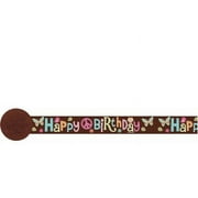 Hippie Chick Peace Owl Brown Retro Birthday Party Decoration Crepe Streamer