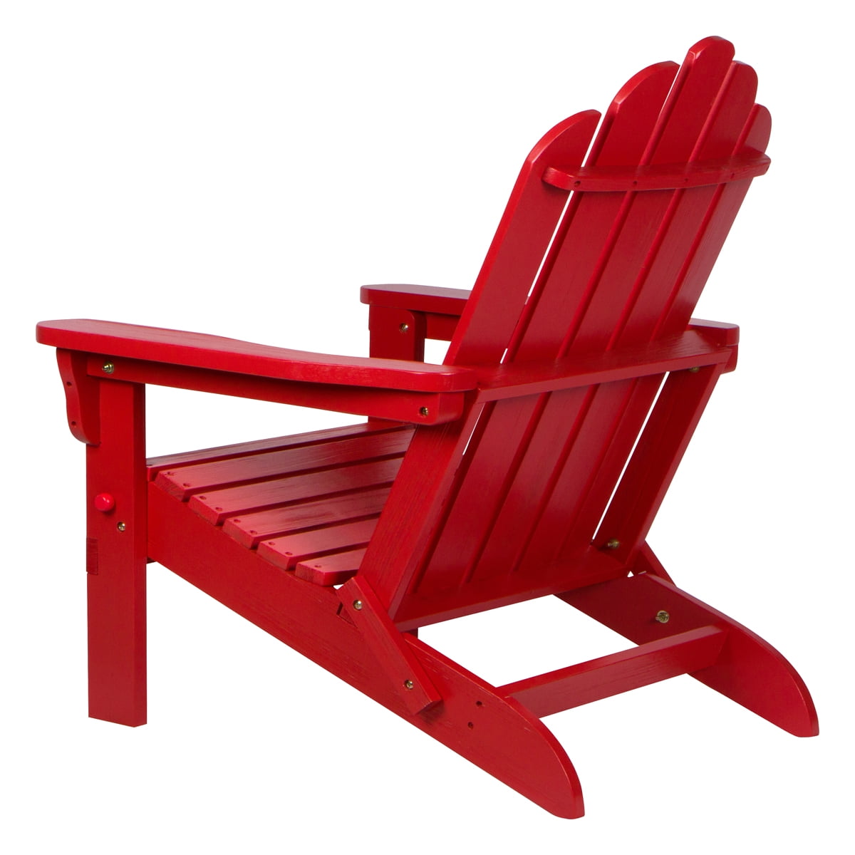 Shine Company Traditional Cedar Wood Folding Adirondack Chair in Red