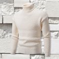 thumbnail image 2 of Chandail Col Roulé pour Hommes, Chandail Ample en Tricot, Design Floral Décontracté, Confortable pour l'Hiver, 2 of 9