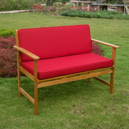 International Caravan Royal Tahiti Gulf Port Patio Bench with Cushions