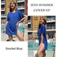 thumbnail image 3 of EKOUAER Womens Beach Coverups Short Swimwear Cover Ups Side Slit Beachwear Loose Swimsuit Cover Ups, 3 of 6