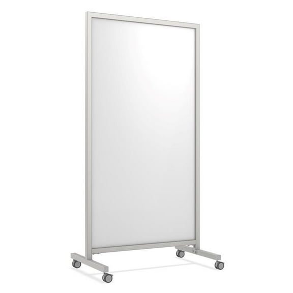 Ghent EZ Mobile Porcelain Whiteboard - Magnetic - 75in H x 38in W
