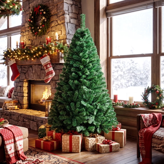 Costway 5 FT Unlit Christmas Tree Full Xmas Pine Tree Green