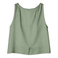 thumbnail image 6 of Craaazy Women's Relaxed Fit Round Neck Tank Top, Solid Color Sleeveless Cotton Top, Loose Comfy Reversible Casual Vest for Daily Wear Gifts, 6 of 9