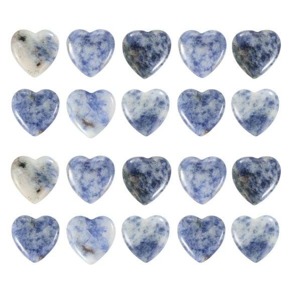 Uxcell Heart Crystals Stone, Natural Crystal Polished Love Gemstone Rose Quartz Pocket Bulk Set Gifts for Mother Women Blue