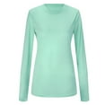thumbnail image 6 of WTXUE T-Shirts Long Sleeve, Crew Neck Shirts for Women Color Top Quick-drying Solid Summer T-shirt T-Shirts Cover-Up for Women, 6 of 7