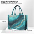thumbnail image 3 of Large Capacity Tote Bag,Teal Marble Gold Wave Pattern Handbag Fashion Luxury Tote Bag,15.7"x13"x 5.1" Inches,Laptop Compatible, 3 of 6