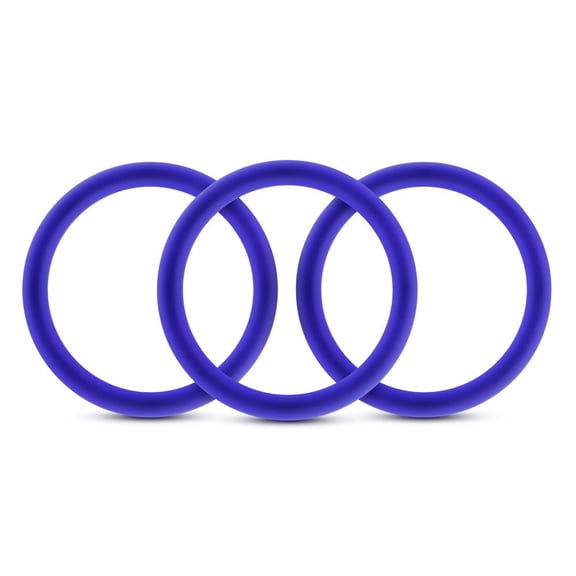Eden Silicone Rings, Glow Feature, Indigo, 3 Pack