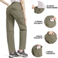 thumbnail image 4 of POENTAB Women's Hiking Pants Convertible Quick Dry Stretch Lightweight Zip-Off Outdoor Pants with 6 Deep Pockets Green, 4 of 7