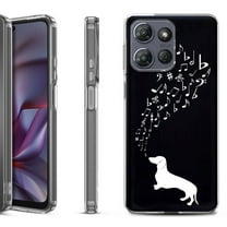 Shockproof Protective Phone Case for Motorola Moto G 5G 2025, by OneToughShield - Dachshund/Puppy Music