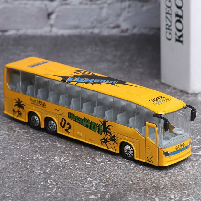 Simulation Bus, Bus Toy, Exquisite Workmanship Lifelike Shape Colleagues Children Teens For Friends Adults Yellow