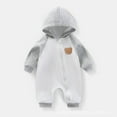 thumbnail image 2 of Angala Newborn Baby Hoodie Wool And Fleece Jumpsuit Bear Long Sleeved Jumpsuit Cozy Cute Boys And Girls Jumpsuit 3-6 Months, 2 of 5