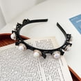 thumbnail image 4 of for Makeup Wash Face 2024 New Thin Elegant Small Clips Exquisite Black Braided Headband Vintage Pearl Hair Hoop Bangs Hairpin Korean Hair Accerrory E, 4 of 8