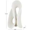 thumbnail image 3 of 8" x 15" White Polystone Wavy Shaped Abstract Sculpture with Cutouts and Speckled Texturing, by DecMode, 3 of 9