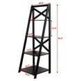 thumbnail image 3 of Resenkos Bookshelf,Shelf, Open Bookcase Book Shelf,Storage Shelf Unit Plant Stand,4-Tier Leaning Free Standing Ladder Shelf Bookcase, 3 of 5