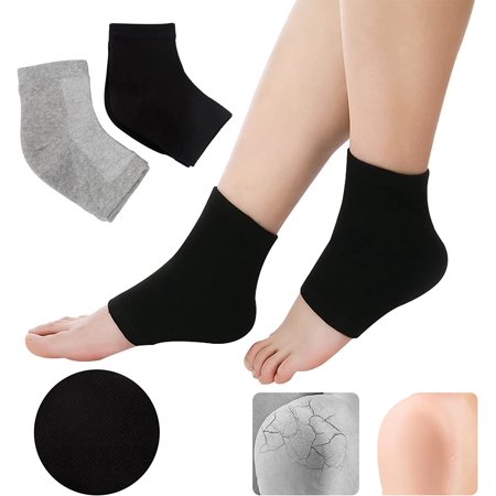 Moisturizing Heel Socks - 2 Pairs Heel Socks for Dry Cracked Feet, Gel Heel Socks Toeless Socks for Women Dry Cracked Heel Repair, Foot Care