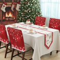 thumbnail image 4 of Red Theme Christmas Chair Covers Set of 1 Winter Sparkle Snowflakes Chair Back Covers Stretch Removable Washable Slipcovers Protector for Dining Room Kitchen Party Decor, 4 of 5