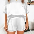 thumbnail image 2 of BONIXOOM Christmas Family Pajamas Matching Sets Christmas Pajamas Women Sleepwear None Long Sleeve Solid Sleepwear Sets White M, 2 of 3