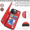 thumbnail image 5 of Dteck for iPhone 13 Pro Max Wallet Case with Card Holder, Butterfly Flower Embossed Faux Leather Kickstand Card Slots Case, Handmade Shockproof Protective Slim Soft Flip Phone Case 2021 6.7", Red, 5 of 6