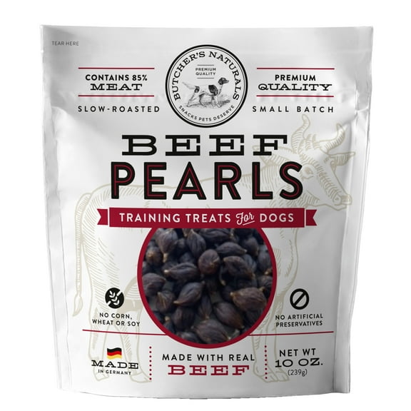 Butcher’s Naturals Dry Beef Pearls Training Treats for Dogs, 10 oz