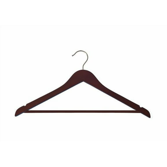 NAHANCO Wooden Suit Hanger, 19" - Low Gloss Mahogany