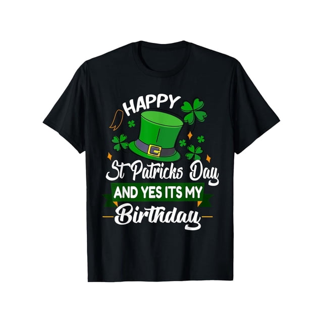 Camiseta de cumpleaños del Día de San Patricio, 100 % algodón, cuello redondo, estampado geométrico, manga corta, corte regular, ropa informal para todo el año para hombre y mujer, tallas S-XXXL, para