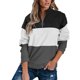 thumbnail image 1 of Sudadera con media cremallera Costura Bloque de color Sólido Elegante Manga larga Ajuste holgado Jersey informal Top Gris XL, 1 of 4