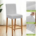 thumbnail image 4 of Gray Thin Lines Bar Stool Covers - Stretch Dining Chair Covers Set of 2, Modern Striped Minimalist Bar Chair Cover Removable Counter Stool Pub Chairs Slipcovers Protectors for Kitchen/Cafe, 4 of 9
