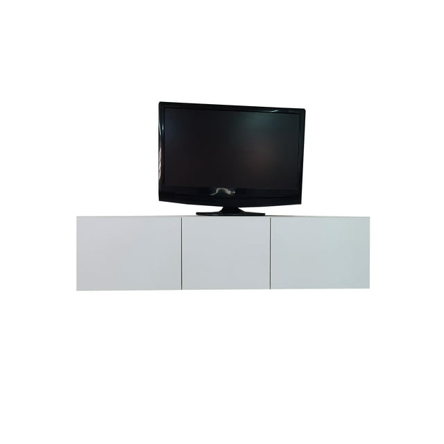 Mueble/repisa Flotante Minimalista para TV con 3 Puertas (Blanco) DECOMOBIL Muebletv/3puertas-BA