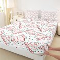 thumbnail image 3 of jejeloiu Cute Xmas Tree Twin Sheet Sets,Happy New Year Twin Fitted Sheet,White Green Red Flat Sheet For Girls,Microfiber Bedroom Decor,3 Pieces, 3 of 7